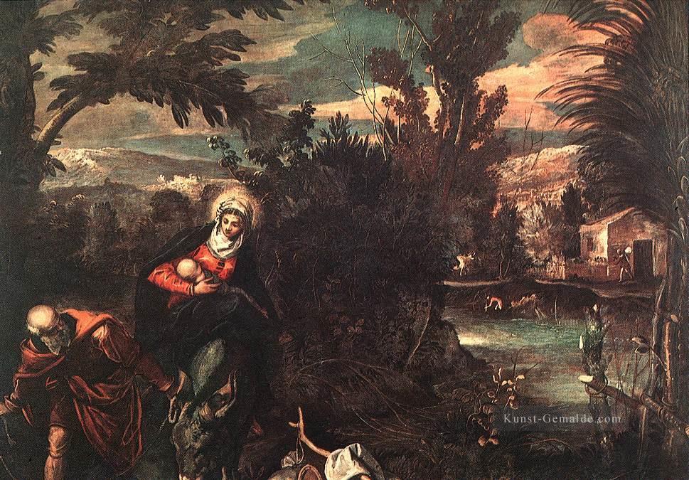 Flucht nach Ägypten Italienischen Renaissance Tintoretto Ölgemälde